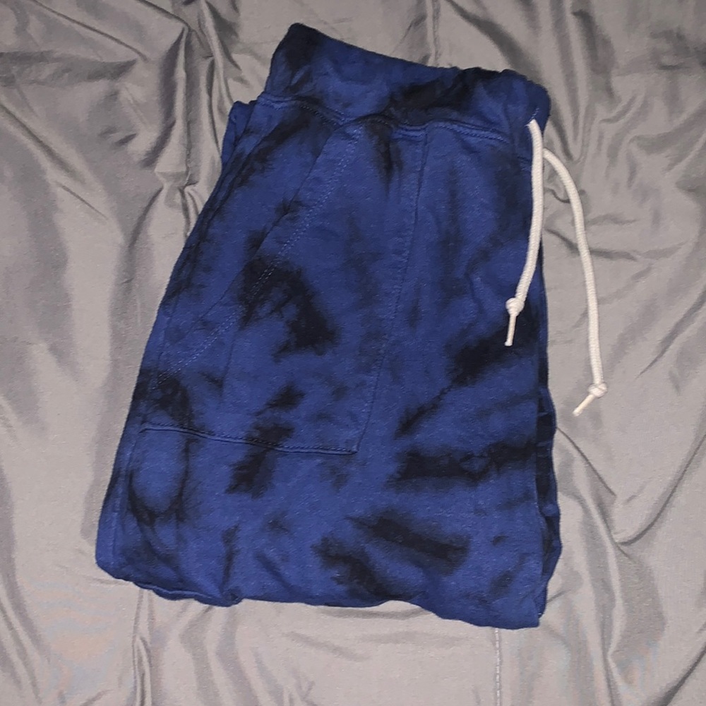 blue & black tie dye sweatpants